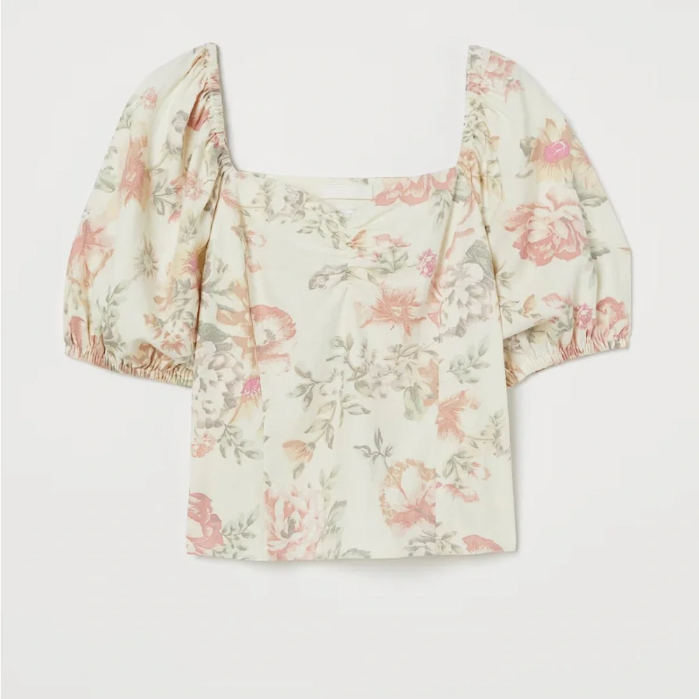 H&M Linen Blend Floral Top Blouse small - Picture 4 of 10